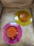 Set of colored glass plates with metal decorative items - thumbnail 3 of 7