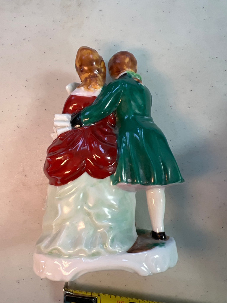 Occupied Japan porcelain dancing couple figurine with shell dish - image 4 of 7