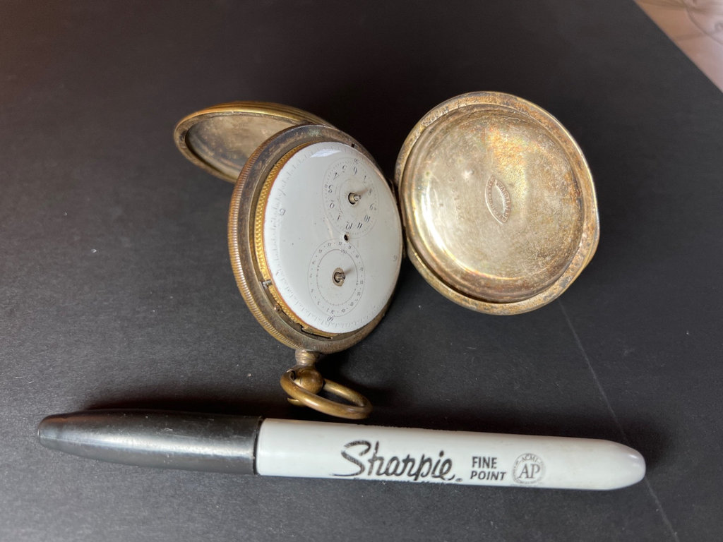 Antique brass pocket watch with open movement - image 2 of 6