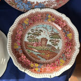 Antique English Transferware Plates Multi-Color Lot – Spode Delft Hurstmonceux & Wedgwood Ferrara - thumbnail 8 of 17