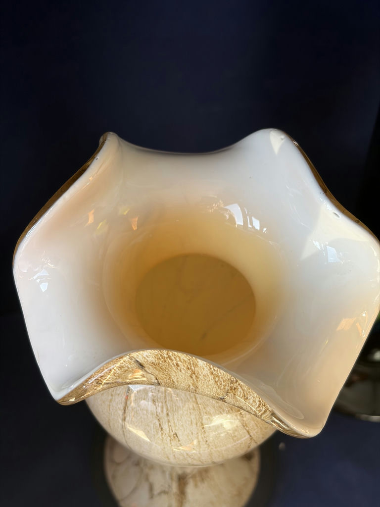 Pair of Fine Studio Art Glass Vases - Karl Schantz Style 17" Floor Vase & Murano Style 7.5" - image 2 of 14