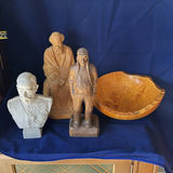 Wooden Figures, Bowl And Bust - thumbnail 1 of 13