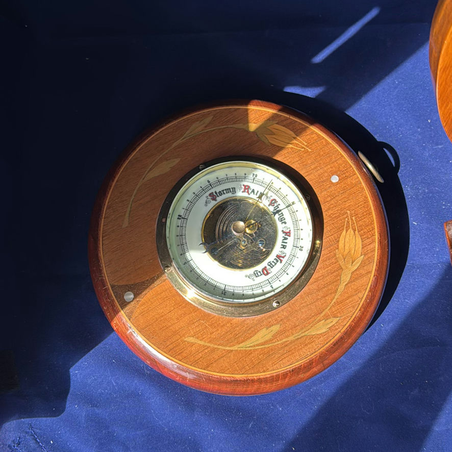 Wooden Wall Barometer and Round Weather Gauge - image 5 of 7