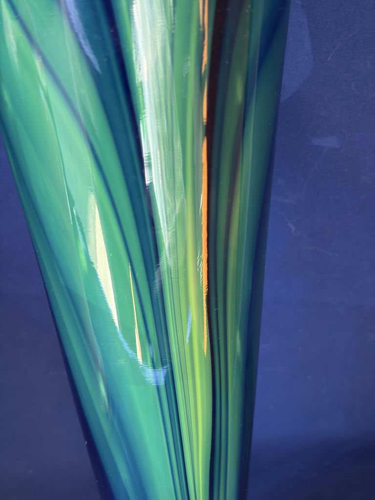 Pair of Fine Studio Art Glass Vases - Karl Schantz Style 17" Floor Vase & Murano Style 7.5" - image 11 of 14
