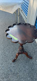 Wooden Scalloped Pedestal Side Table - thumbnail 1 of 9