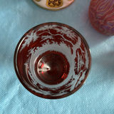 Vintage Bohemian Art Glass Collection – 5-Piece Estate Lot (Ruby, Cranberry & Cut-to-Clear) - thumbnail 5 of 22