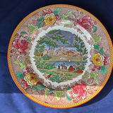 Antique English Transferware Plates Multi-Color Lot – Spode Delft Hurstmonceux & Wedgwood Ferrara - thumbnail 15 of 17