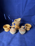 Doulton Lambeth Silicon Ware Ewers and Caramel Slag Glass - thumbnail 1 of 20