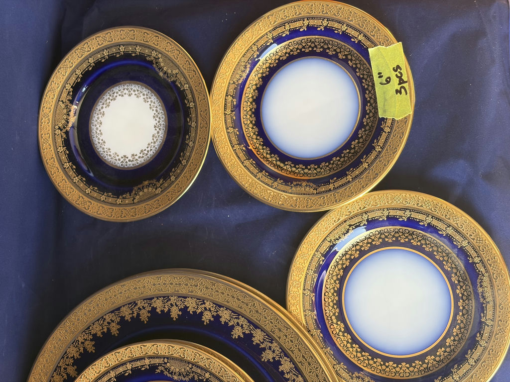 Antique Elite Works Limoges Cobalt Blue Heavy Gold Encrusted 11-Pc Service - image 10 of 19
