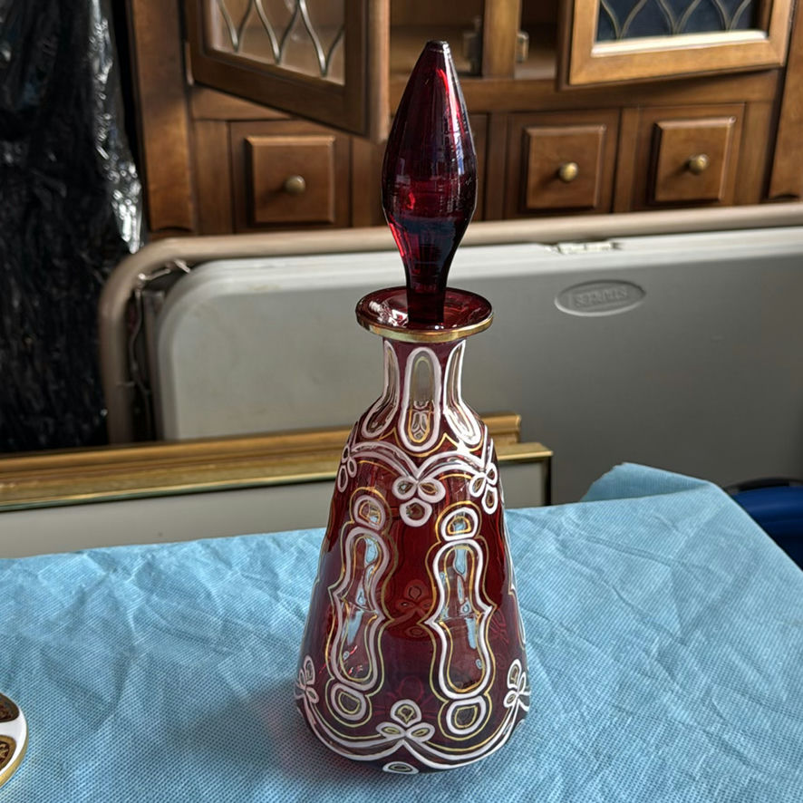 Vintage Bohemian Art Glass Collection – 5-Piece Estate Lot (Ruby, Cranberry & Cut-to-Clear) - image 16 of 22