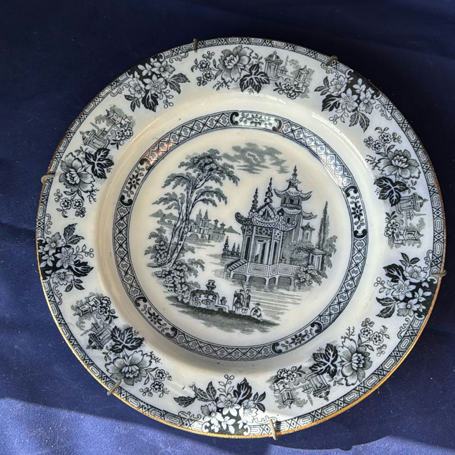 Lot of 3 Antique Transferware Plates - image 11 of 13