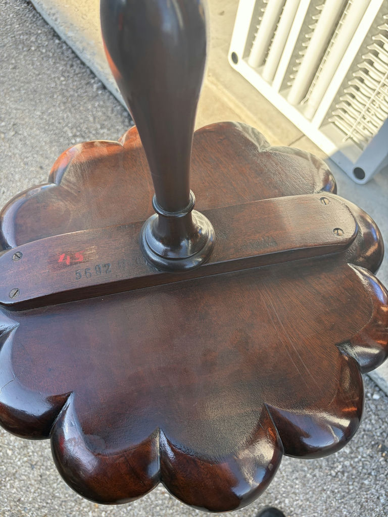 Wooden Scalloped Pedestal Side Table - image 9 of 9