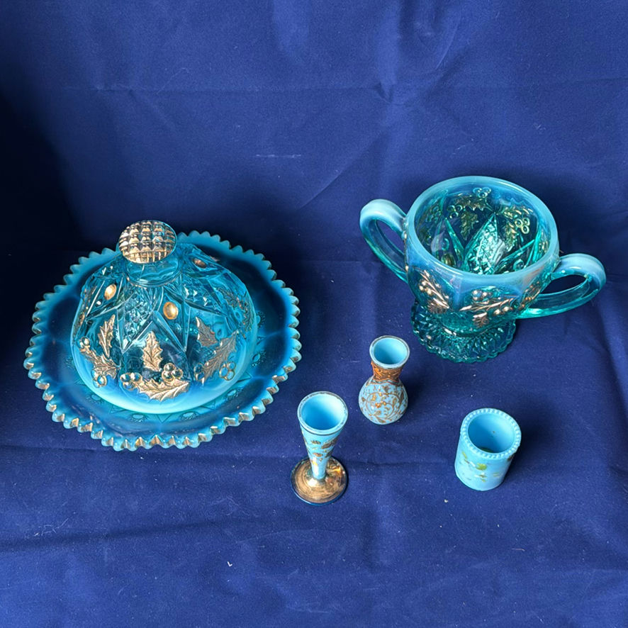 Blue Opalescent Glassware - image 1 of 16