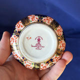Vintage Royal Crown Derby Fine Bone China: Cobalt Blue Pedestal Vase & Traditional Imari Table Lighter with Lid - thumbnail 10 of 10