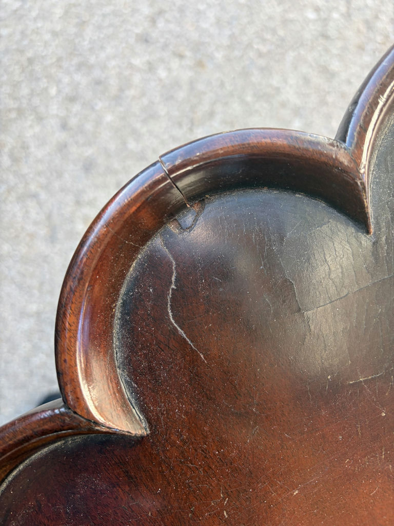 Wooden Scalloped Pedestal Side Table - image 6 of 9