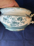 Antique WH Grindley England Semi-Porcelain Chamber Pot - Atlas Green Pattern - thumbnail 1 of 10