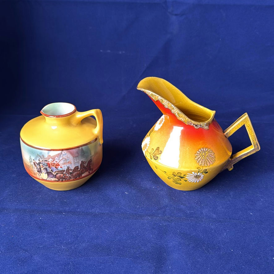 Vintage Yellow Pitcher And Royal Bayreuth Small Jug - image 1 of 10