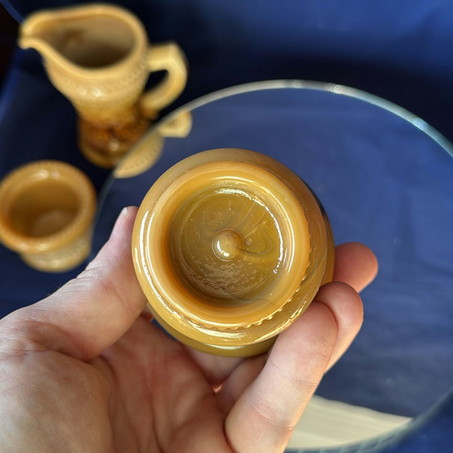 Doulton Lambeth Silicon Ware Ewers and Caramel Slag Glass - image 10 of 20