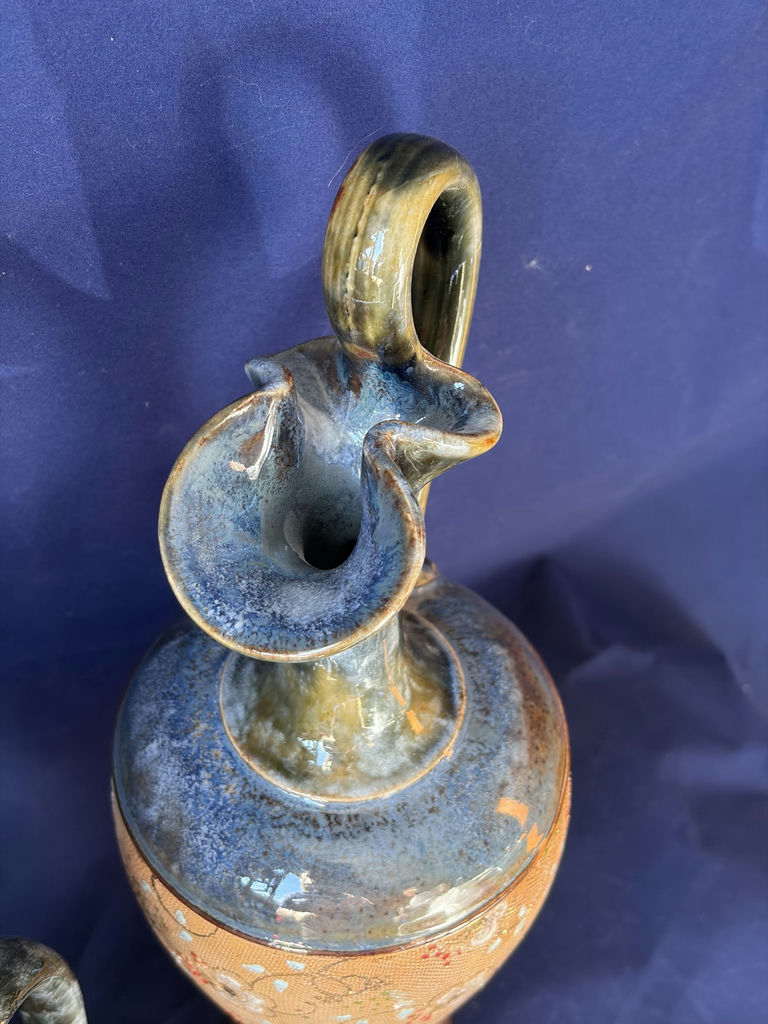 Antique Royal Doulton Lambeth Stoneware Ewer Trio c.1902 - Matched Collection - image 4 of 17