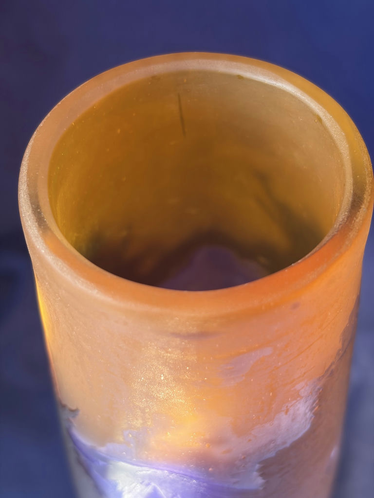 Antique Art Nouveau Style Cameo Glass Landscape Vase – Signed Gallé - image 14 of 21