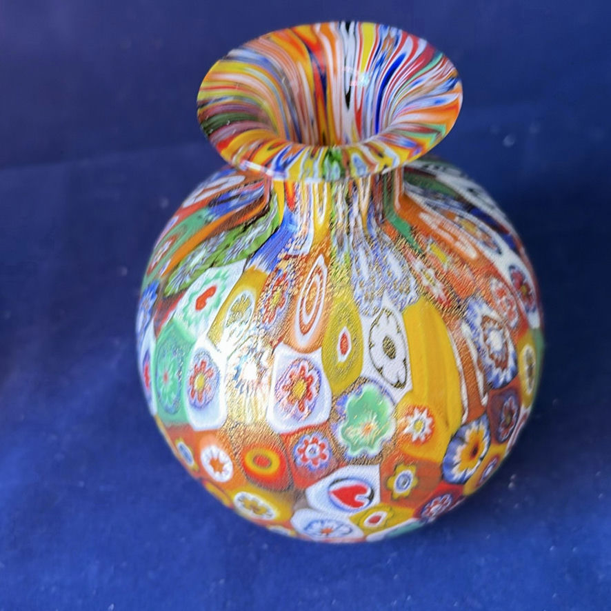 Vintage Murano Glass Trio Millefiori Gold Leaf Urn Vase Amedeo Rossetto Set Italian Art Glass - image 21 of 25