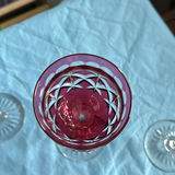 8pc Royal Doulton Ruby Red Cut to Clear Lead Crystal Wine Goblets England Signed - thumbnail 19 of 21
