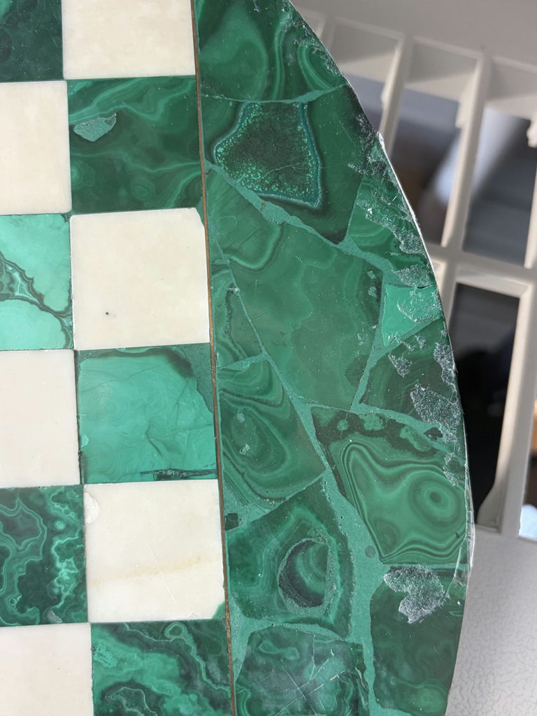 Vintage Malachite Chessboard With Original Stone Pieces - image 11 of 13