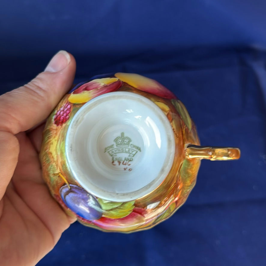Aynsley Teacup And Saucer trio Orchard Gold - image 11 of 11