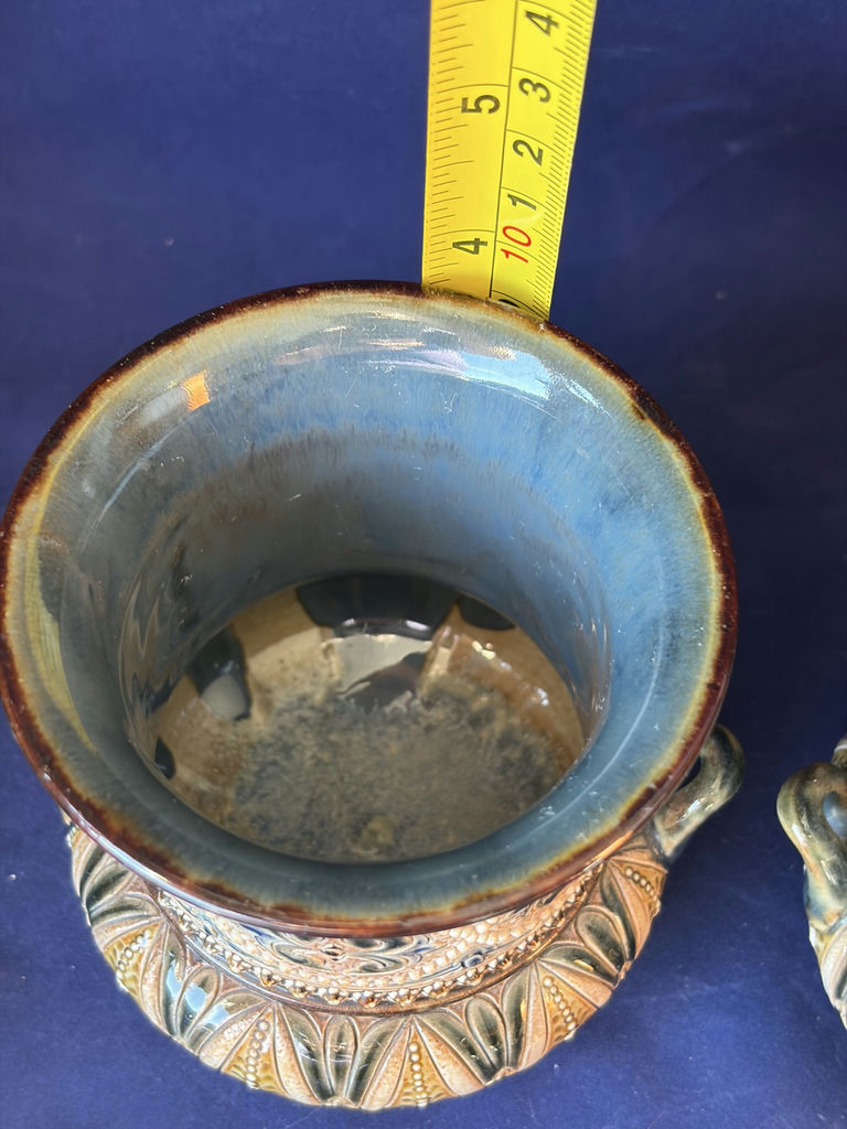 Antique Pair of Doulton Lambeth Stoneware Cache-Pots / Planters (1886) - image 3 of 10