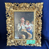 Antique C. 1890 Aurelio Innocenti Framed Porcelain Plaque "Non l'accende..." - Exceptional 1904 Provenance - thumbnail 1 of 13