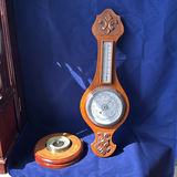 Wooden Wall Barometer and Round Weather Gauge - thumbnail 1 of 7