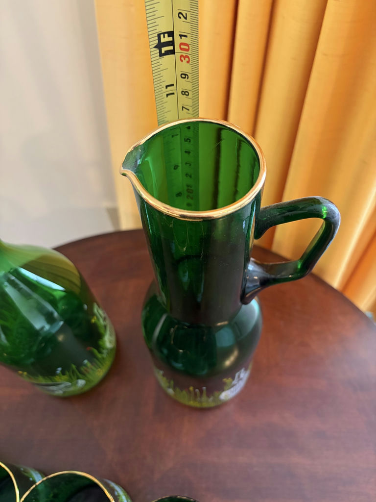 Anchor Hocking Forest Green "Wine and Cheese Picnic - image 11 of 12