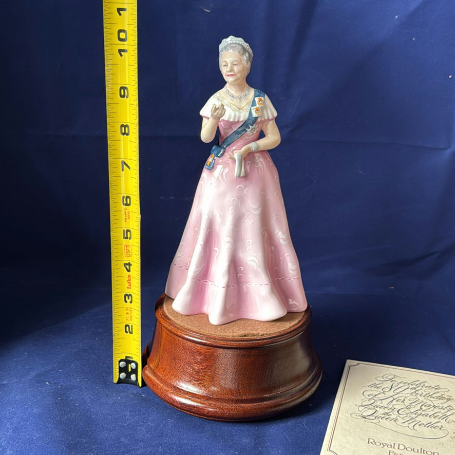 Royal Doulton Queen Elizabeth II Figurine On Wooden Base - image 2 of 9