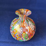 Vintage Murano Glass Trio Millefiori Gold Leaf Urn Vase Amedeo Rossetto Set Italian Art Glass - thumbnail 8 of 25