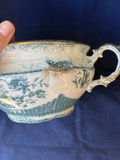Antique WH Grindley England Semi-Porcelain Chamber Pot - Atlas Green Pattern - thumbnail 4 of 10