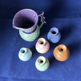 Argyll Pottery Pitcher And Mini Vases - thumbnail 1 of 9