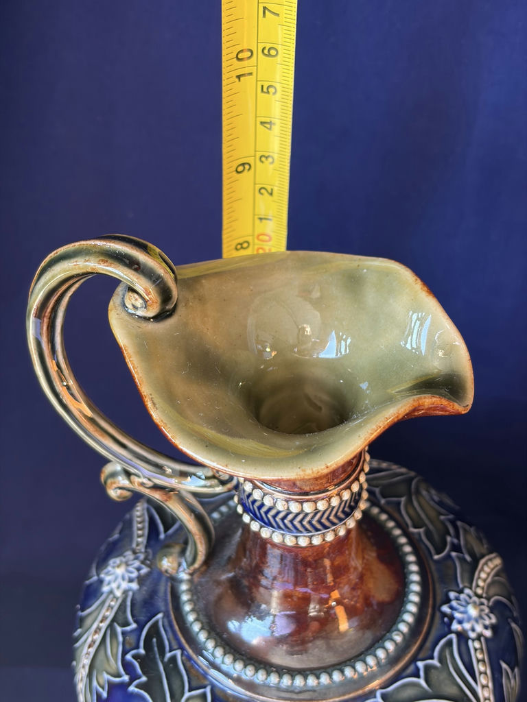 Pair of Antique Doulton Lambeth Stoneware Art Union Ewers by Emily Partington, c. 1895 - image 6 of 11
