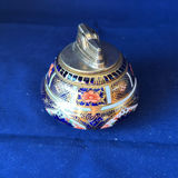 Vintage Royal Crown Derby Fine Bone China: Cobalt Blue Pedestal Vase & Traditional Imari Table Lighter with Lid - thumbnail 8 of 10