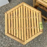 Hexagonal Bamboo Side Table and Stool - thumbnail 2 of 5
