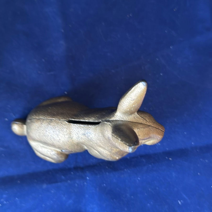 Vintage Cast Iron Rabbit And Lion Banks - image 5 of 10