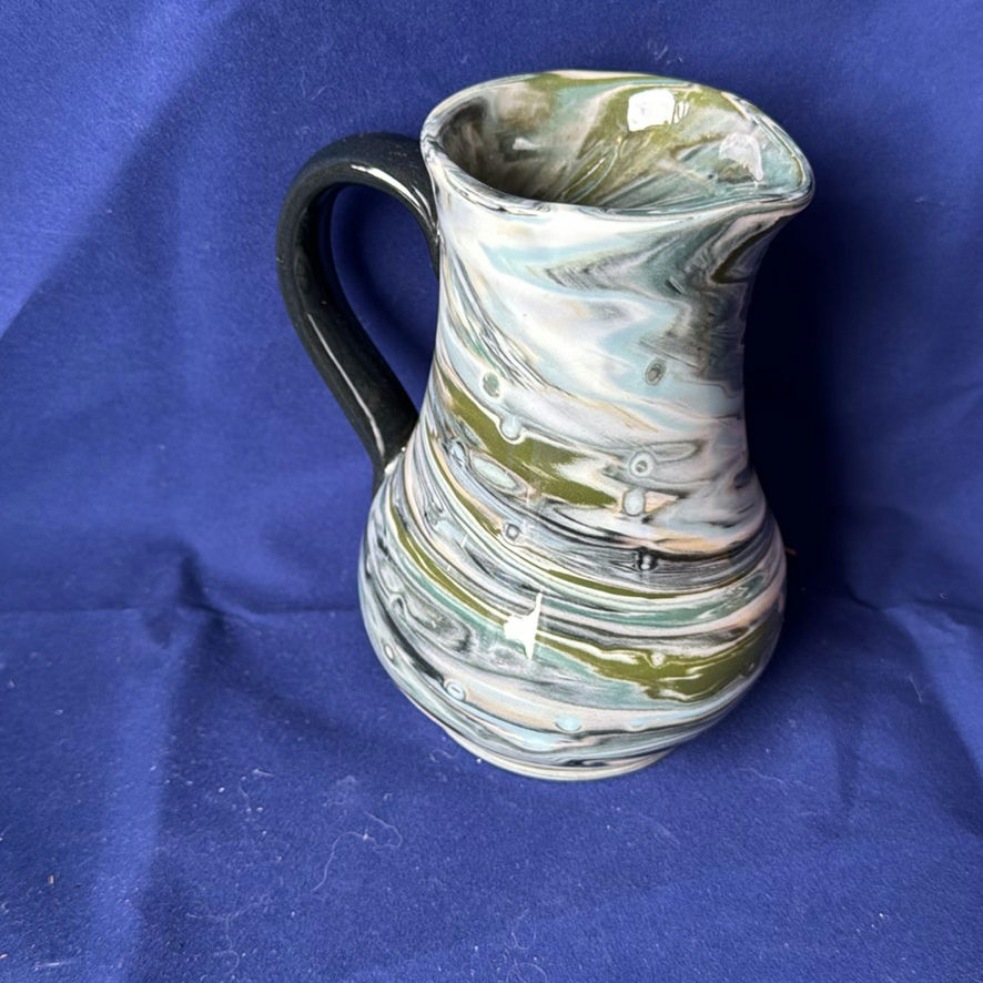 Collection of Marbled Pottery Bowls, Plate, Pitcher, and Vases - image 9 of 23