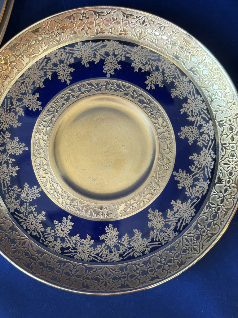 Antique Elite Works Limoges Cobalt Blue Heavy Gold Encrusted 11-Pc Service - image 9 of 19