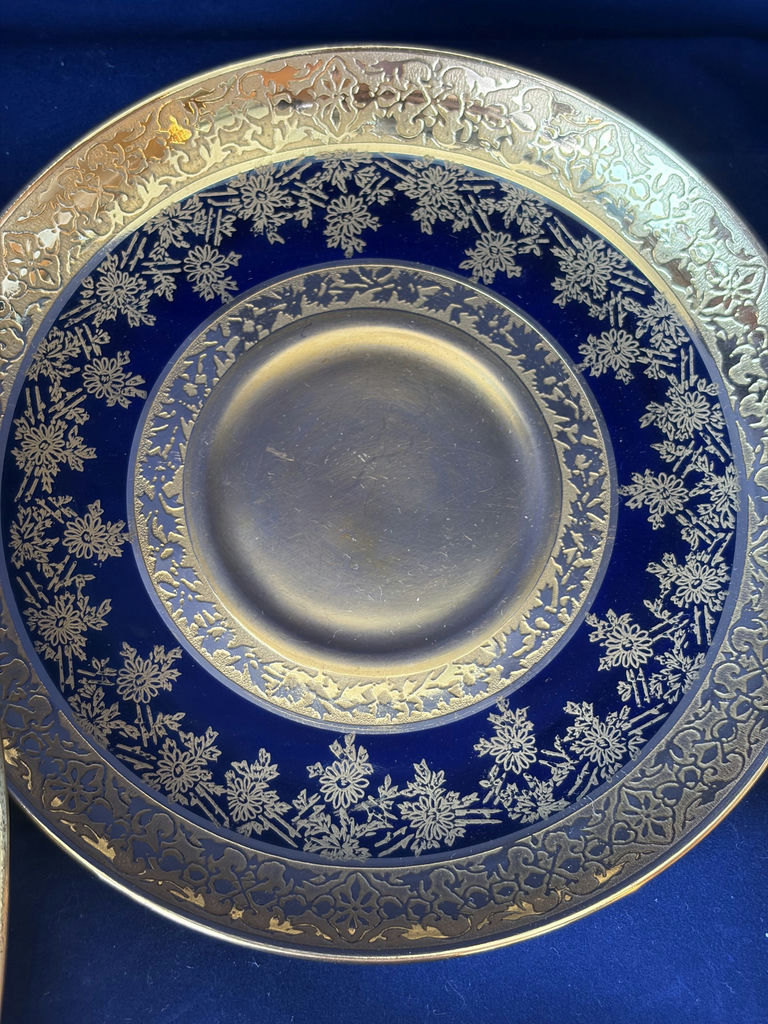 Antique Elite Works Limoges Cobalt Blue Heavy Gold Encrusted 11-Pc Service - image 8 of 19