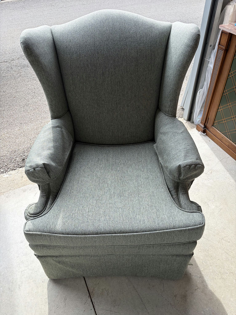 Sage Colour Wingback Armchair - image 1 of 8
