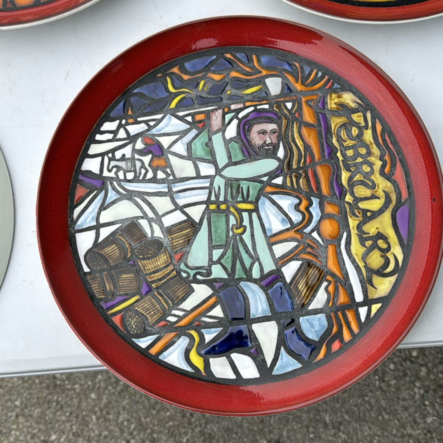 A Collection of twelve Poole pottery 'Medieval Calendar' series ceramic plates - image 13 of 26