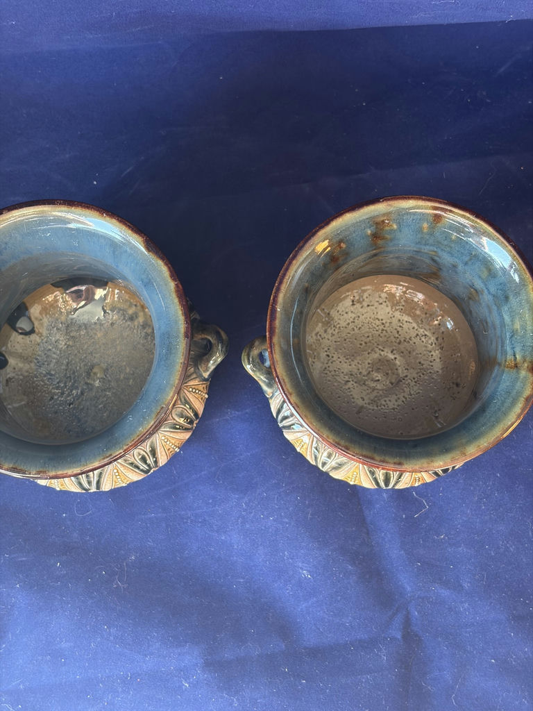 Antique Pair of Doulton Lambeth Stoneware Cache-Pots / Planters (1886) - image 2 of 10