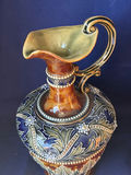 Pair of Antique Doulton Lambeth Stoneware Art Union Ewers by Emily Partington, c. 1895 - thumbnail 2 of 11