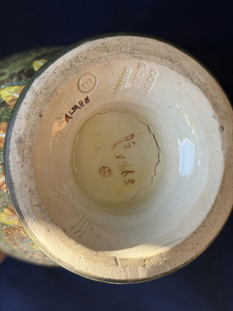 Antique Doulton Lambeth Slater’s Patent Stoneware Vase – 9" H, - image 5 of 11