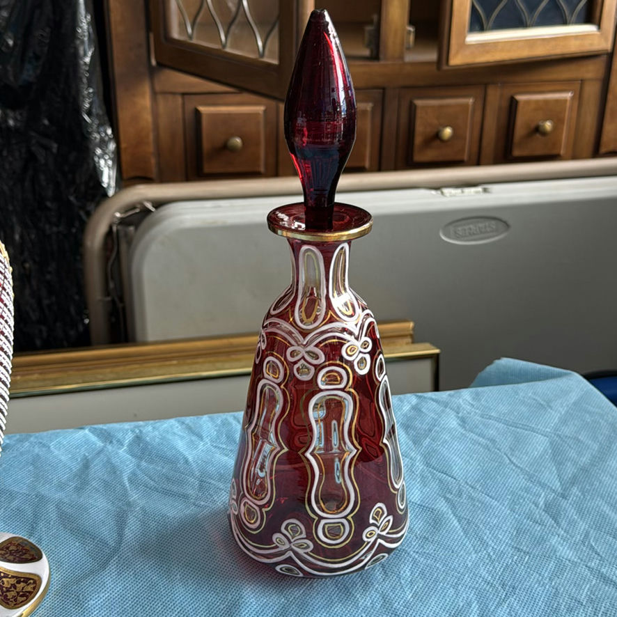 Vintage Bohemian Art Glass Collection – 5-Piece Estate Lot (Ruby, Cranberry & Cut-to-Clear) - image 15 of 22