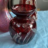 Vintage Bohemian Art Glass Collection – 5-Piece Estate Lot (Ruby, Cranberry & Cut-to-Clear) - thumbnail 7 of 22